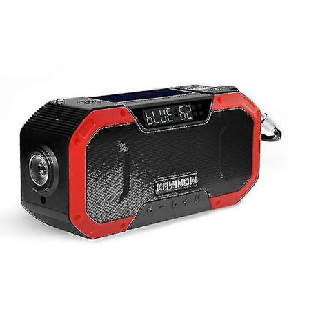 Radio, kannettava langaton radio, NOAA-radio kotiin ja ulkoiluun AM/FM:llä, käsikampi-radio - Punainen