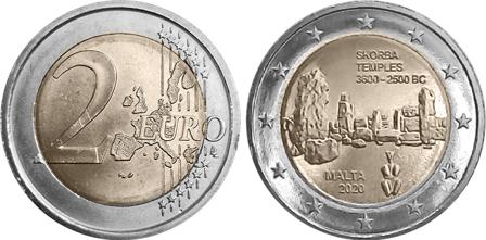 Malta 2020 - UNESCO's verdensarvsliste - de forhistoriske templer Skorba - 2 euro mønt