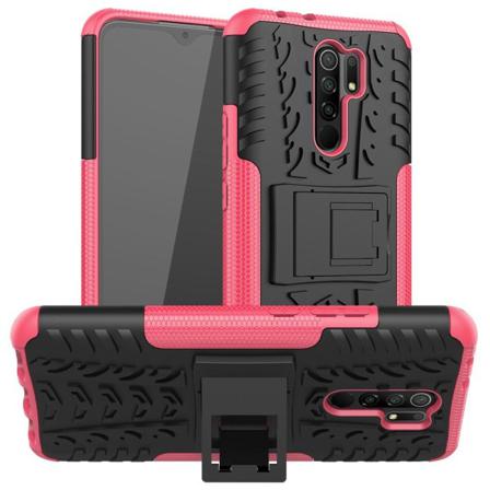 Xiaomi Redmi 9 - Ultimata Stöttåliga Skalet Med Stöd - Rosa Pink Rosa