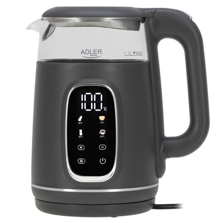 LED-kedel med temperaturkontrol 1,7L - Grå