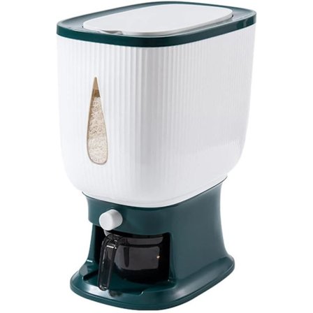 10 kg automatisk risdispenser med skyllekrus, risdispenser, risoppbevaring, risbøtte, husholdningsrisboks-A