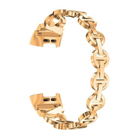 Fitbit Charge 4 / 3 snyggt klockarmband med strassdekor - Roséguld