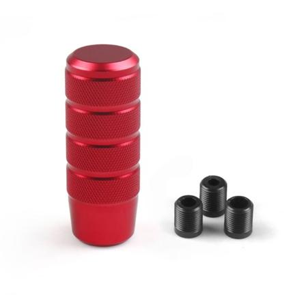 95MM universal halkfri växelspaksknopp Manuell växellåda Aluminium räfflade växelspaksknopp-röd Red