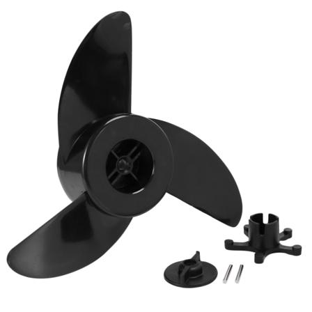 Båt 3-blads propeller elektrisk påhengsmotor trolling motor propell og monteringsmutter Marine jolle påhengsmotor propell erstatning -HG Black