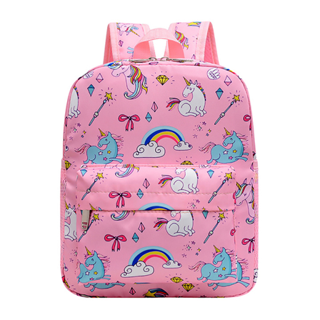 Tegneserie Barn Unicorn Canvas Ryggsekk Skole Rosa