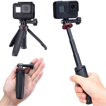 Förlängningsstång Tripod, Mini Selfie Stick Tripod Stativ Handtag Grepp för GoPro8 7 6 5 4 Max DJI OSMO Action Insta360 One X SJCAM Vlog