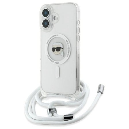 Karl Lagerfeld Crossbody IML Karl Head Magsafe-etui for iPhone 16 - Klar