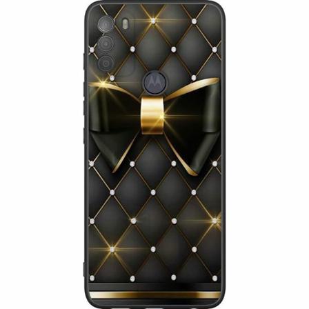 Motorola Moto G50 Svart Skal Gyllene Rosett