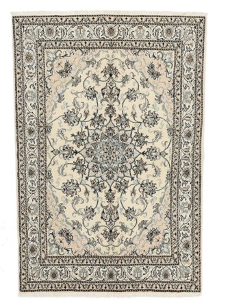 Handgeknüpft Persischer Nain Teppich 164X240 Dunkelgelb/Beige