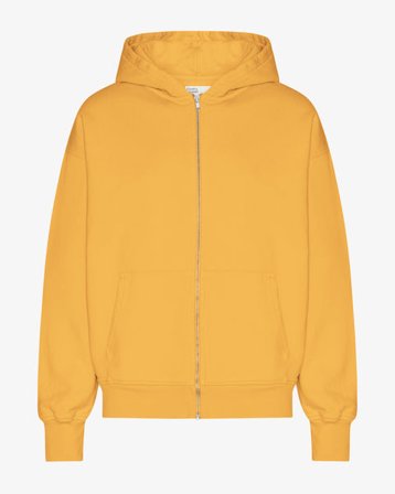 Organic Oversized Zip Hood - Burned Yellow