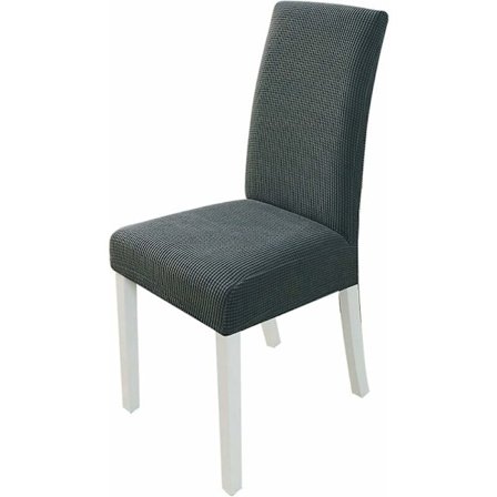 Stretch Stolebetræk Elastisk Spisestolbetræk Skridsikkert Spisestolbeskytter (Mørkegrå, 6stk) KLB