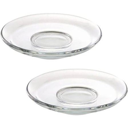 4 stk. Premium Klar Glas Tallerkener, Perfekt til Servering, Snacks, Frugt, Kaffe og Te Kopper Te Kop og Tallerken