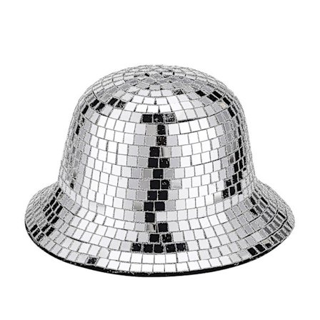 Discokugle Hat Hvid Sequin Hat Discokugle Festival Visor Disco Party Hat Dekoration