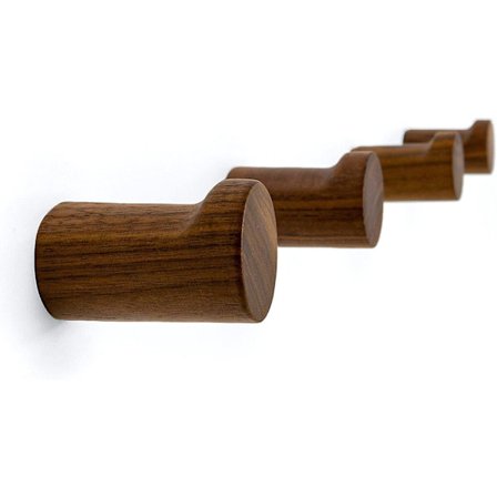 Sunrain Natural Wooden Wall Hooks - Pack Of 4 - Wall Mounted Modern Wood Coat Rack - Handmade Mini