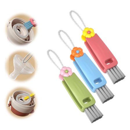 3-i-1 Rengöringsborste för Koppar och Flasklock, Multifunktionell för Utrymmen och Vattenflaskor (Grön)