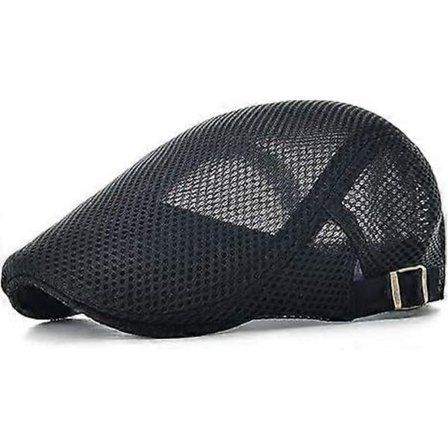 Pustende Sommerhatt i Mesh for Menn, Justerbar Newsboy Beret Ivy Hatt Flat Hatt BDZ
