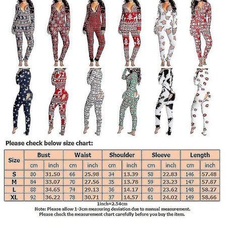 Kvinde Dyre Pyjamas Onesie Jul Heldragt Jumpsuit Langærmet Natdragt W