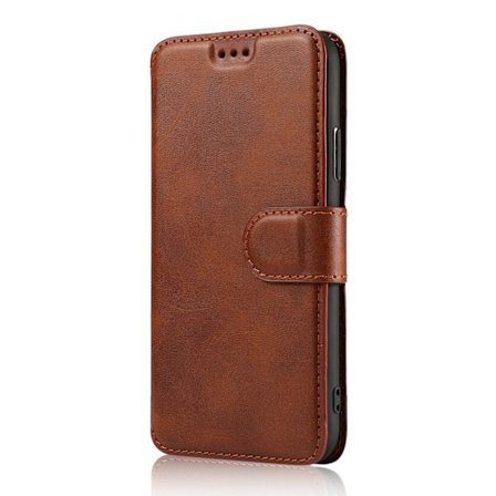 Fodral för Samsung S22 Ultra 175 Brun Flip kort fot ram läder