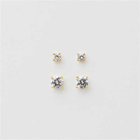 Bling Studs Multipack - 18K Vergoldetes Sterlingsilber