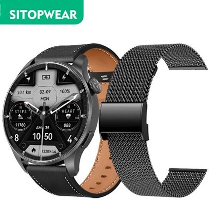 SITOPWEAR Business Smartwatch NFC Herre Smartwatch Bluetooth Opkald Sports Fitness Tracker Sundhedsovervågning Trådløs Opladning