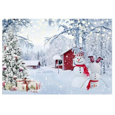 210x150cm Vinter Sne Baggrundsdug Snefnug Juletræ Glimmer Hvid Skov Party Fotografering