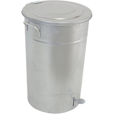 Hykab 11821 Soptunna med tramp, galvaniserad, 70 l silver, Förvaring