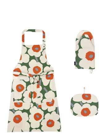 P.unikko Kitchen Test.set 3Pcs Home Textiles Kitchen Textiles Aprons Green Marimekko Home