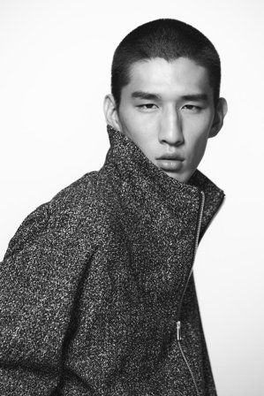 COS Men's Tweed Track Jacket in Black