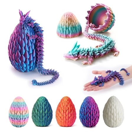 3D-printet laserdrageegg med 30 cm fleksibel drage-fidgetleketøysfigurdek Laser Fargerik