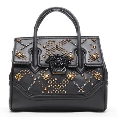 Versace Pre-owned, Pre-owned Leather handbags Zwart, Dames, Maat:ONE Size,nylon