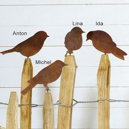 Fugler Dekorasjon Realistisk Rusten Patina Metall Fugler Hage Orname