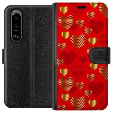 Kompatibel Tegnebogsetui til Sony Sony Xperia 5 III GoldenHearts