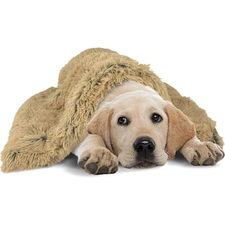 Koiranpeitot suurille koirille, erittäin pehmeät lämpimät Sherpa-fleecestä valmistetut pehmustetut peitot ruskea