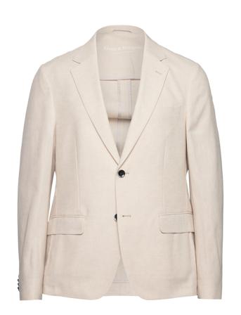 Bs Prato Slim Fit Blazer Suits & Blazers Blazers Single Breasted Blazers Creme Bruun & Stengade*Betinget Tilbud