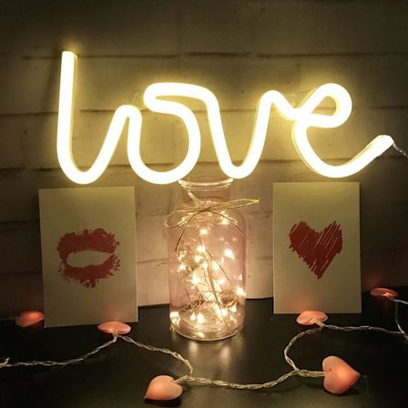Neon Love Skilt Lys LED Love Dekorativ Kunst Marquee Skilt - Vegg