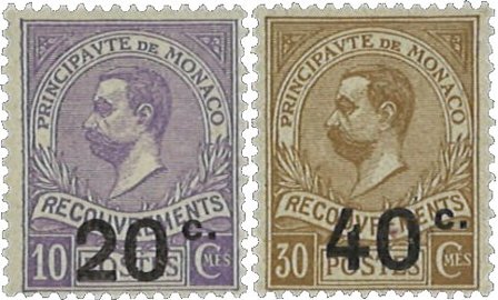 Monaco 1919 - Portomærker YT 11-12 - Postfrisk