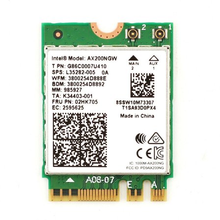 Intel Wi-Fi 6 AX200 - Nettverksadapter - M.2 2230 / M.2 1216 - Bluetooth 5, 802.11ax, uten vPro - for Intel- og AMD-plattformer