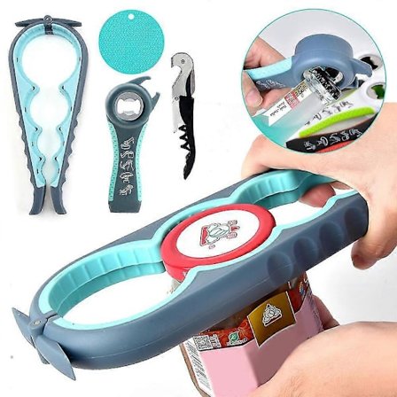 Glasåbner Sæt Køkkenredskab Fjern Låg Anti-slip Nemt For Seniorer Gigt Og Folk