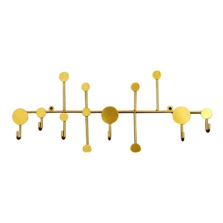 Polka Dot Smedejern Dekorativ Væghængt Nøgleholder Væg Opbevaringskrog Jernkrog til Stue Dør Indgang Veranda Guld