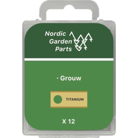 Nordic Garden Parts Ruostumaton terästerä, 0,9 mm, Grouw-leikkuriin, 12 kpl