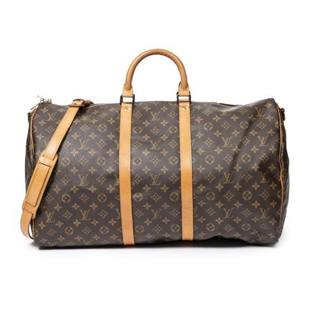 Louis Vuitton Vintage Pre-owned Keepall Bandouliere 55 , Bruin , Dames , Maat: ONE Size Vintage Tassen