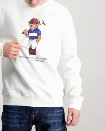 Polo Ralph Lauren Polo Bear Fleece Sweatshirt Wit Truien Jongens - Kids Brand Store