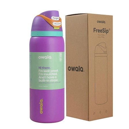Stor 710ml Luonnonvalkoinen Termospullo Seikkailuihin violetR