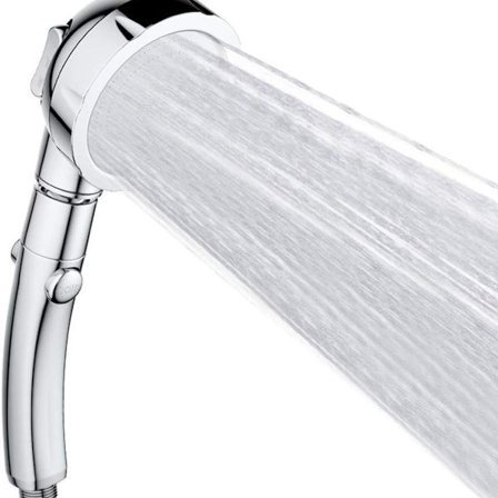 Brusehoved, brusehoved med øget tryk og afbryderknap, rund