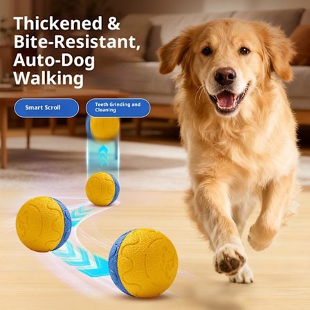 Smart Interaktiv Hundebold til Mellemstore/Store Racer - Automatisk Bevægende, Hoppende, IP54 Vandtæt E-TPU Legetøj med USB-Opladning