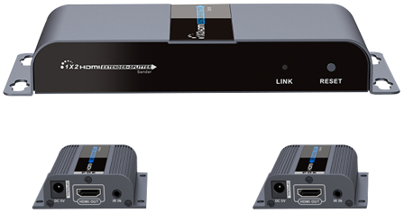 Deltaco 1X2 HDMI Extender Splitter over CAT6/6a/7 40m with IR pass-back