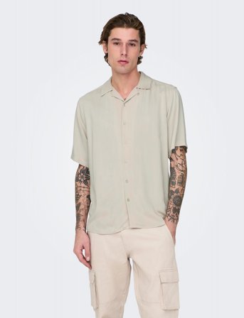 ONLY & SONS Onsdash Life Reg Res Ss 001 Shirt Noos - Beige - XXL