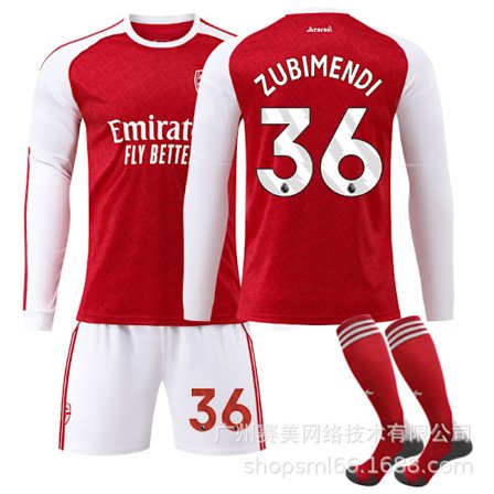 25-26 Arsenal Hjemmedrakt Langermet Sett (med sokker)