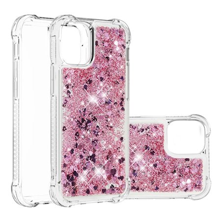 Glitter Bling TPU-kuori iPhone 13 Pro Rose Gold