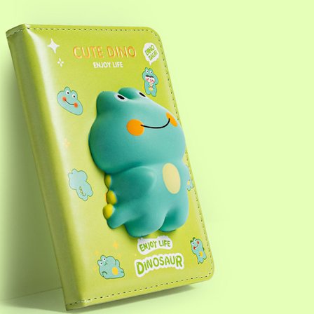 Stress Relief Notebook A6 Størrelse Sød Dyr Stress Relief Tegneserie Farvede Sider Sød Notebook Lille Dinosaur